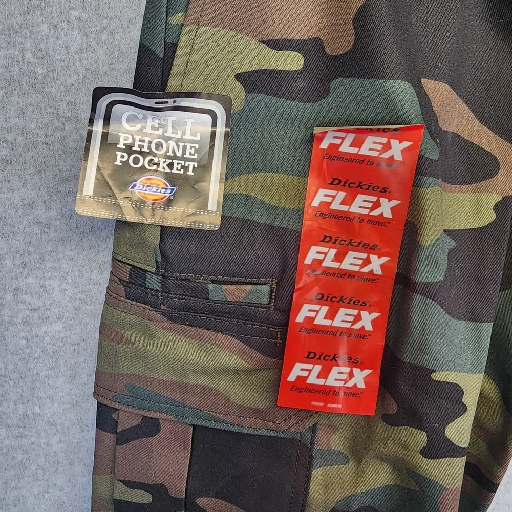 NEW Dickies Mens 30x32 Camo Cargo Work Pants FLEX Regular Fit Straight Leg - Picture 7 of 14